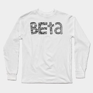 Beta Letter Doodle Pattern Long Sleeve T-Shirt